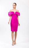 Cocktail Dresses Short Homecoming Fitted Cocktail Knee Length Dress Fuchsia