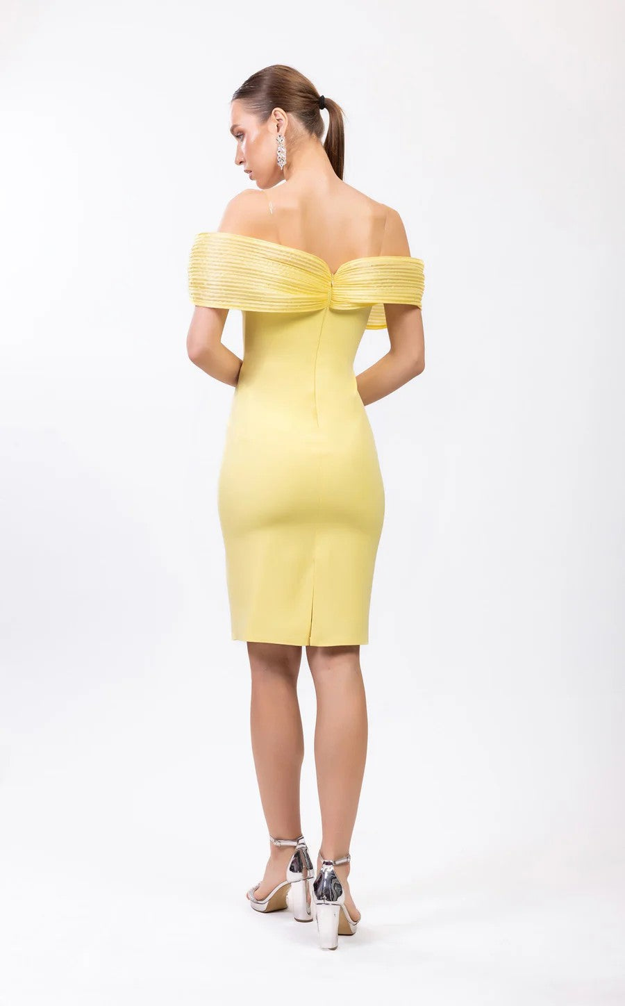 Cocktail Dresses Short Homecoming Fitted Cocktail Knee Length Dress Yellow