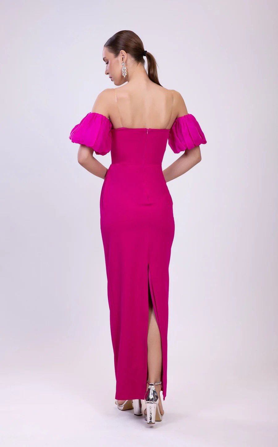 Prom Dresses Long Beaded Formal Fitted Prom Dress Fuchsia