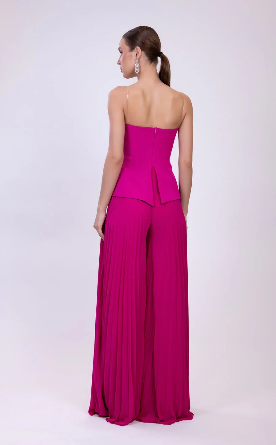 Jumpsuit Prom Long Formal Evening Jumpsuit Fuchsia
