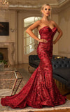 Prom DressesProm Mermaid Long Floral Formal Dress Red