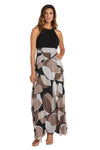 Formal Dresses Floral Pattern Long Formal Petite Dress Black/Taupe