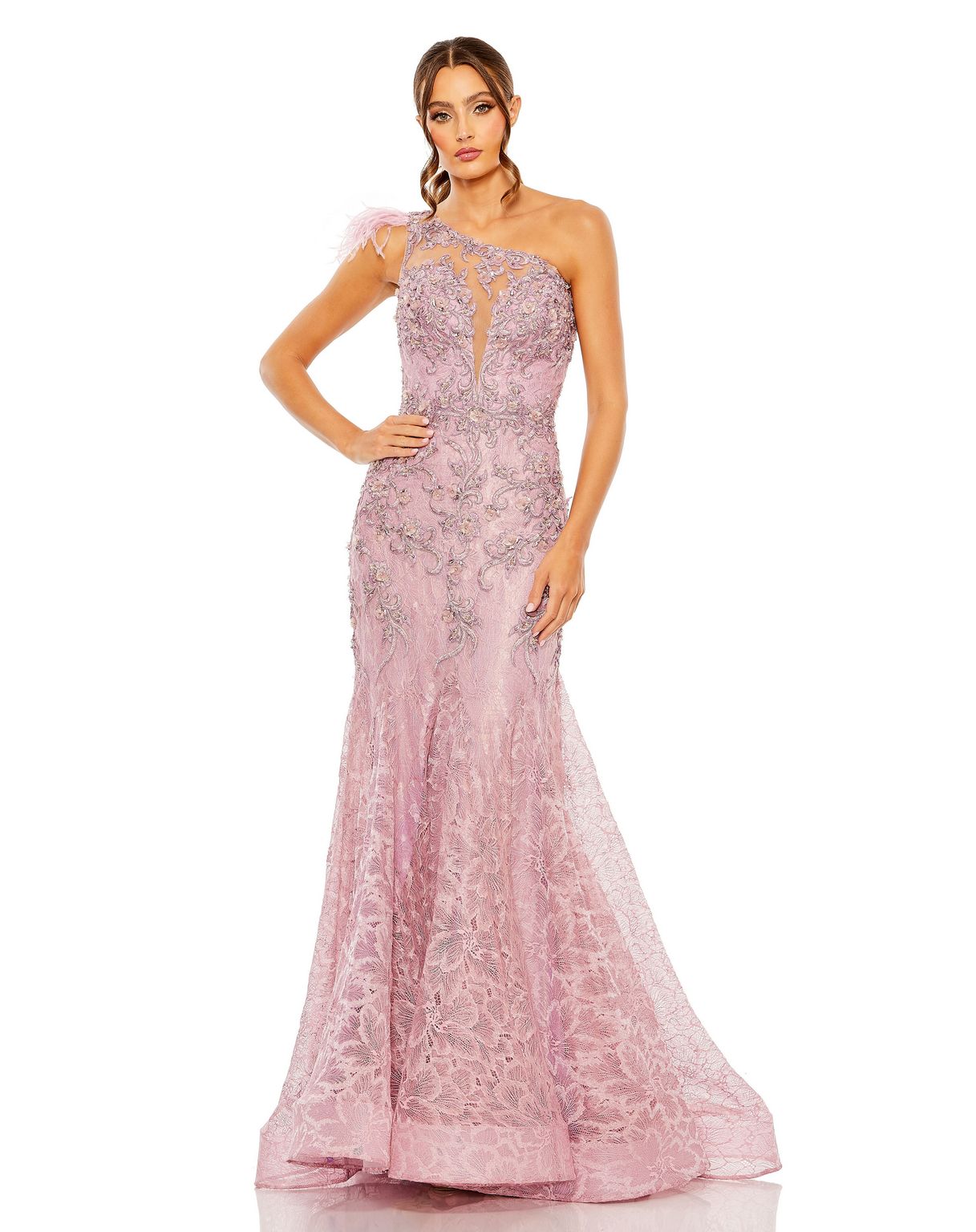 Prom Dresses Prom Long One Shoulder Formal Gown Rose