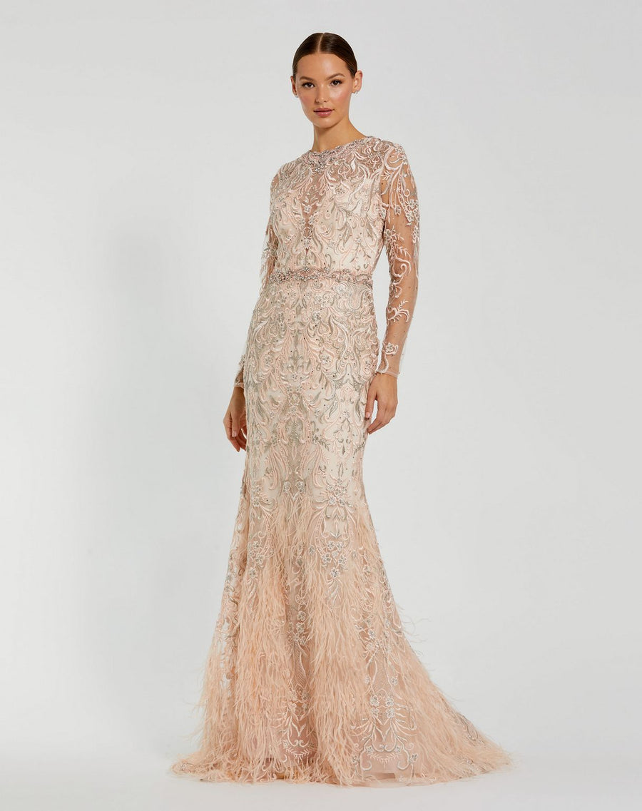 Formal Dresses Mermaid Long Formal Evening Dress Blush