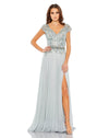 Mac Duggal 79365 Long Cap Sleeve Chiffon Formal Gown