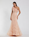 Prom Dresses Long Mermaid Formal Lace Feather Corset Prom Dress Peach