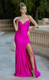 Prom Dresses Prom Beaded Slit Long Formal Dress Fuchsia
