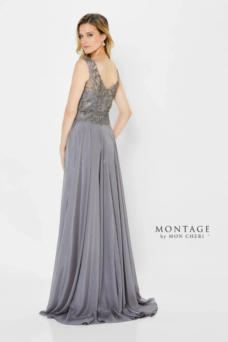 Formal Dresses Long Beaded A Line Formal Dress Smoke