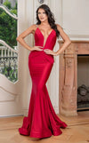 Prom Dresses Prom Long Beaded Fitted Formal Mermaid Dress Red