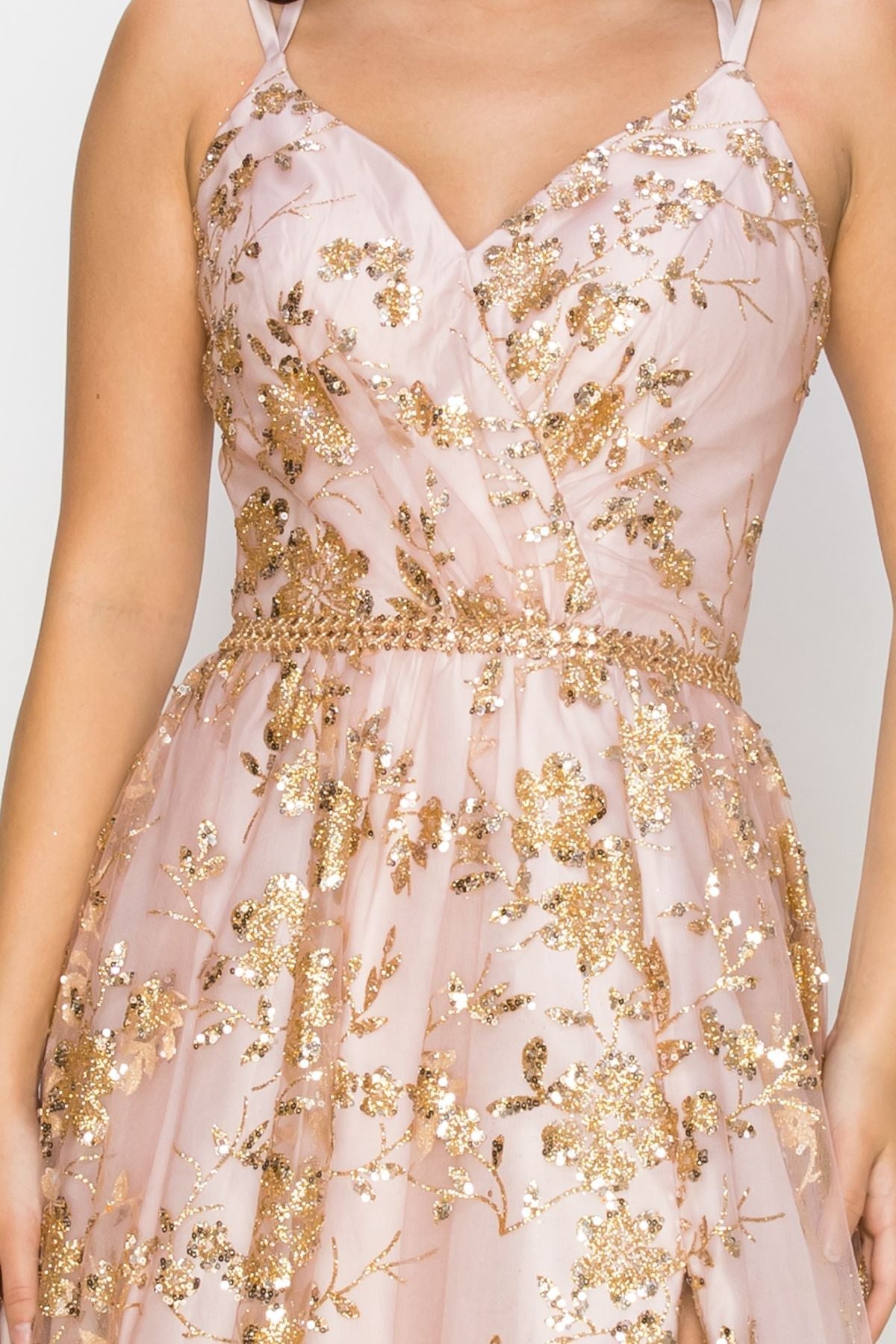 Prom Dresses Prom Long Glitter Print A Line Formal Dress Dusty Rose