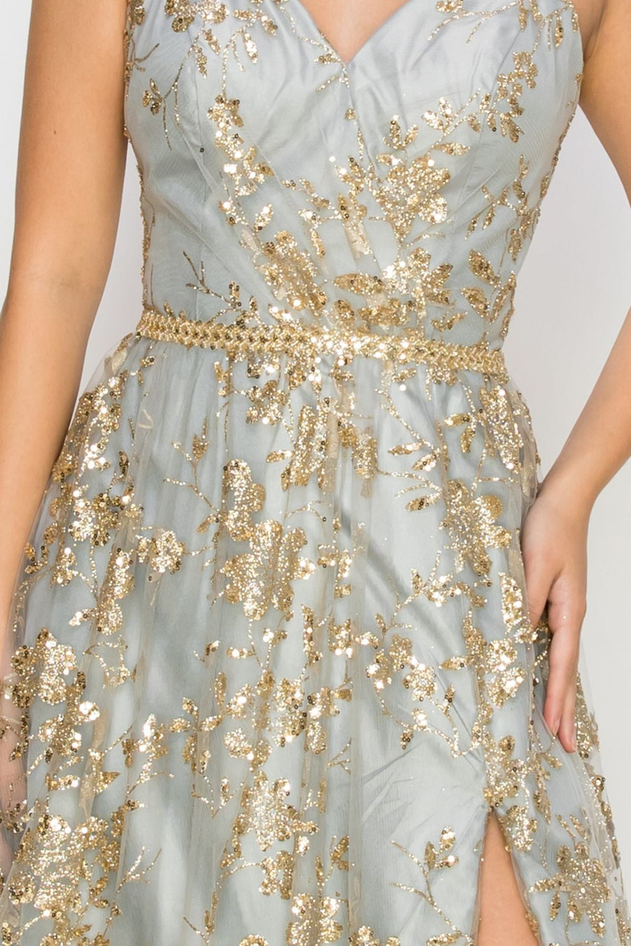 Prom Dresses Prom Long Glitter Print A Line Formal Dress Silver