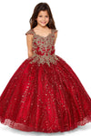 Flower Girl Dresses Flower Girl Beaded Applique Glitter Dress Burgundy