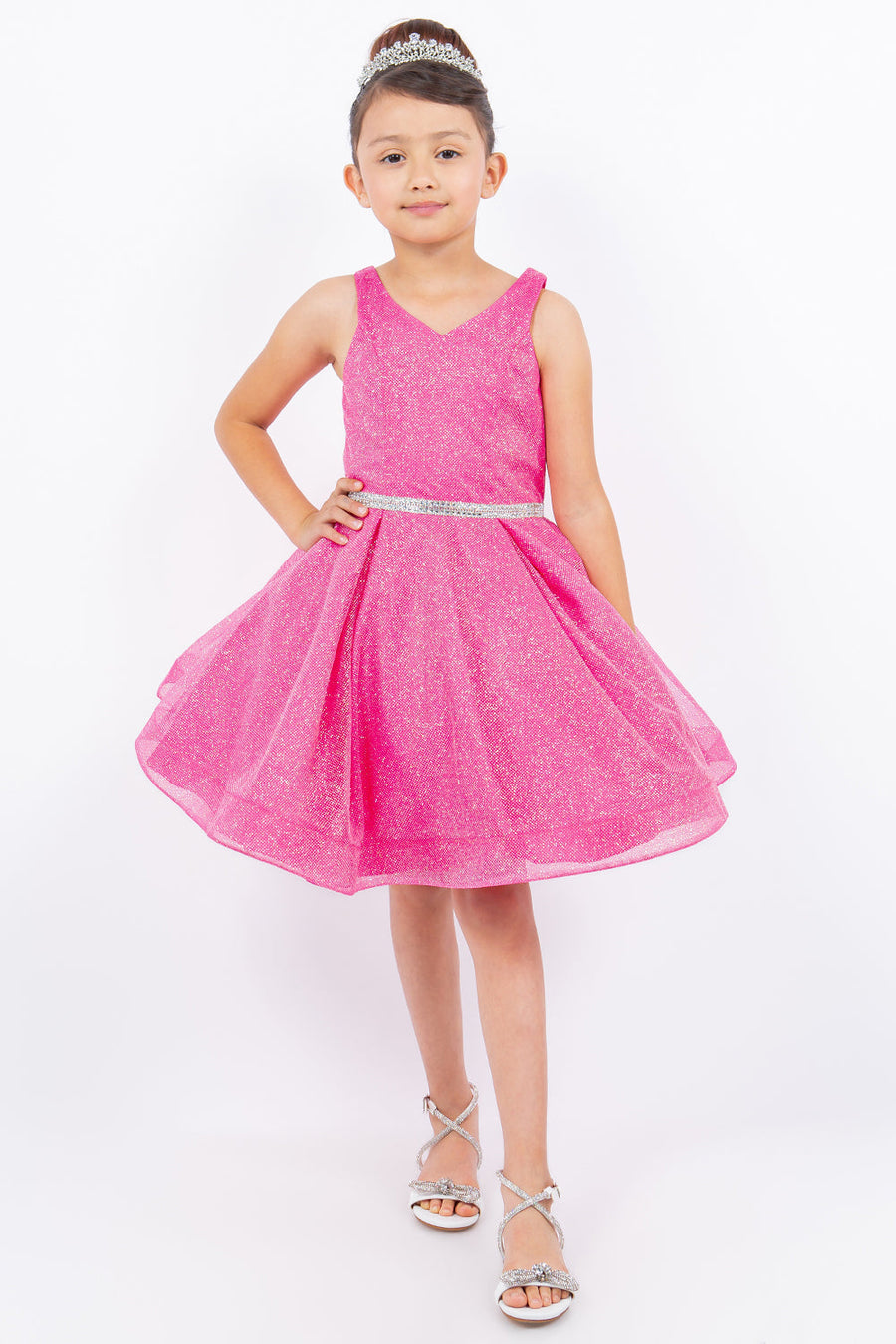 Flower Girl Dresses Short Glitter A Line Flower Girl Dress Hot Pink