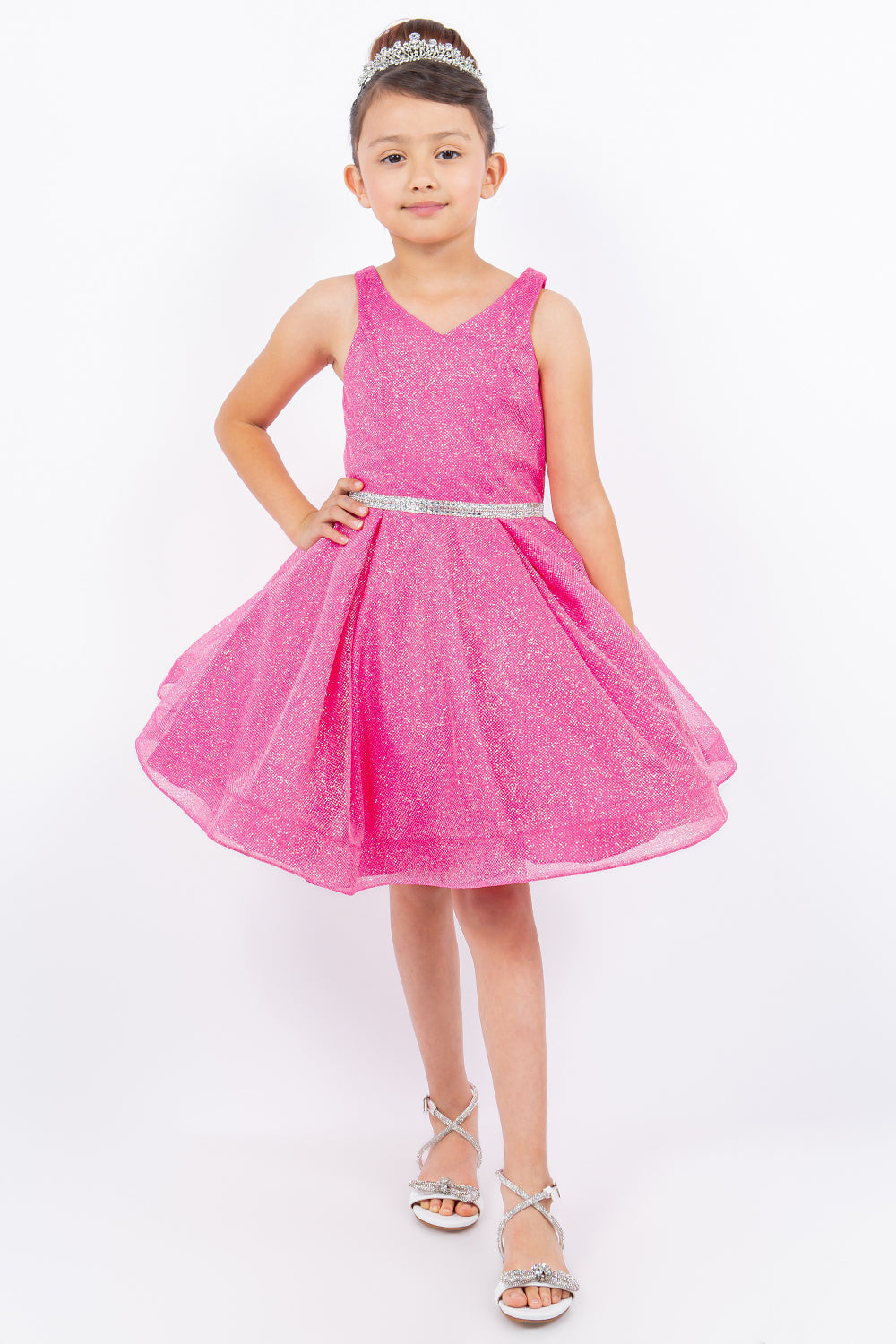 Flower Girl Dresses Short Glitter A Line Flower Girl Dress Hot Pink