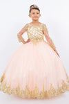 Flower Girl Dresses Glitter Lace Applique Flower Girl Dress Blush