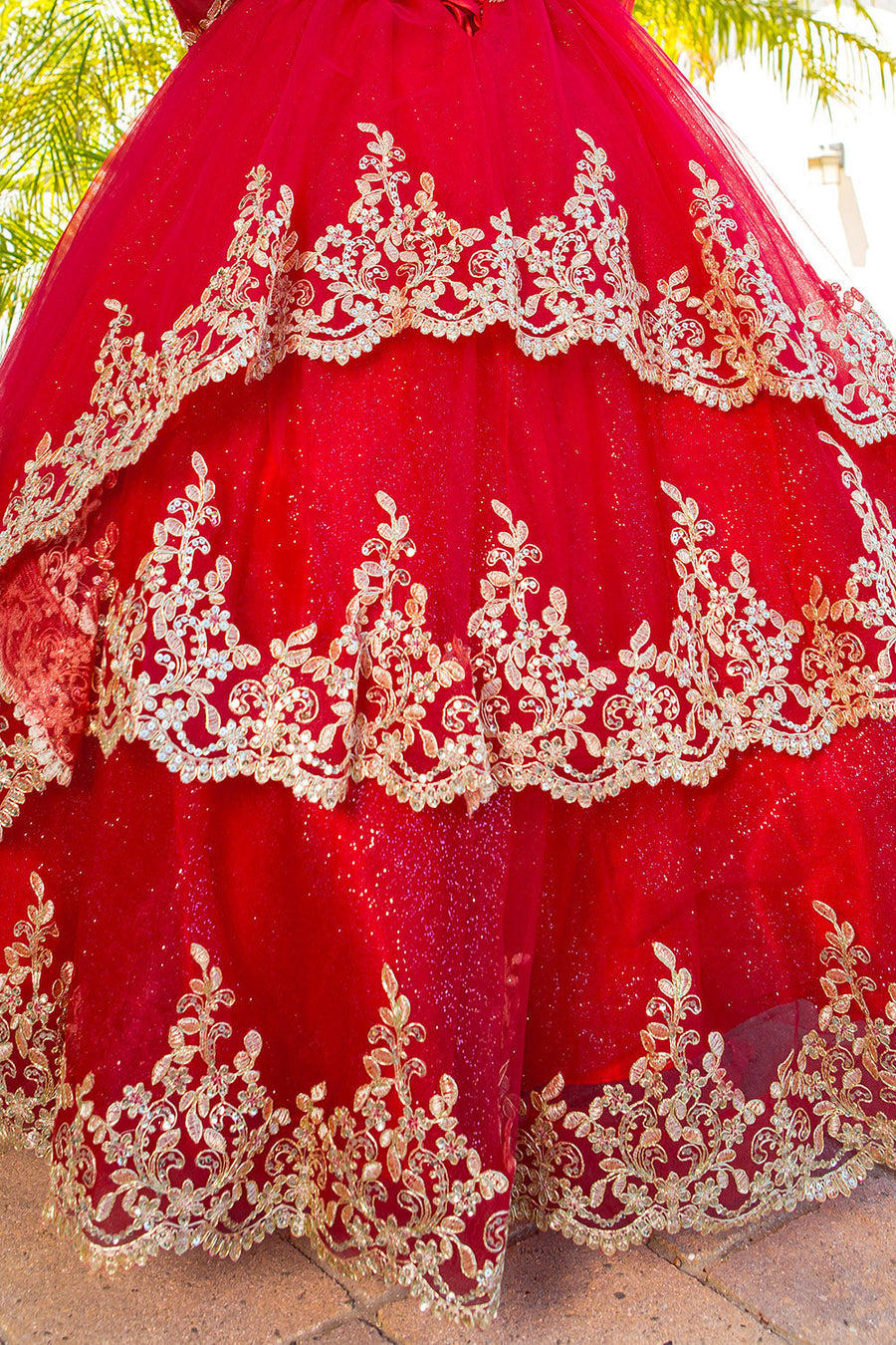 Flower Girl Dresses Glitter Lace Applique Flower Girl Dress Red