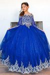 Flower Girl Dresses Glitter Lace Applique Flower Girl Dress Royal