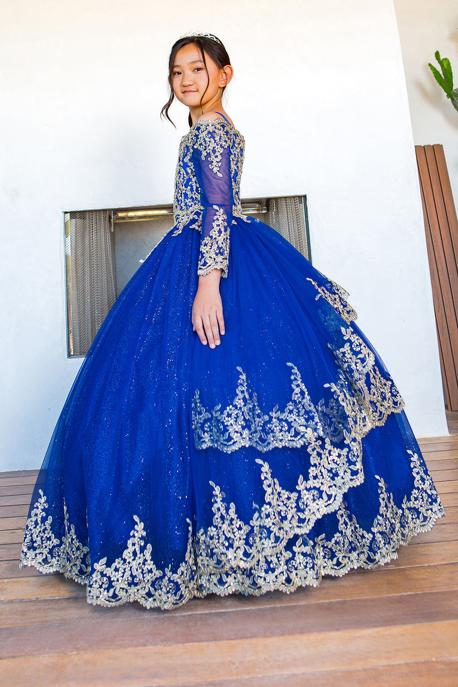 Flower Girl Dresses Glitter Lace Applique Flower Girl Dress Royal