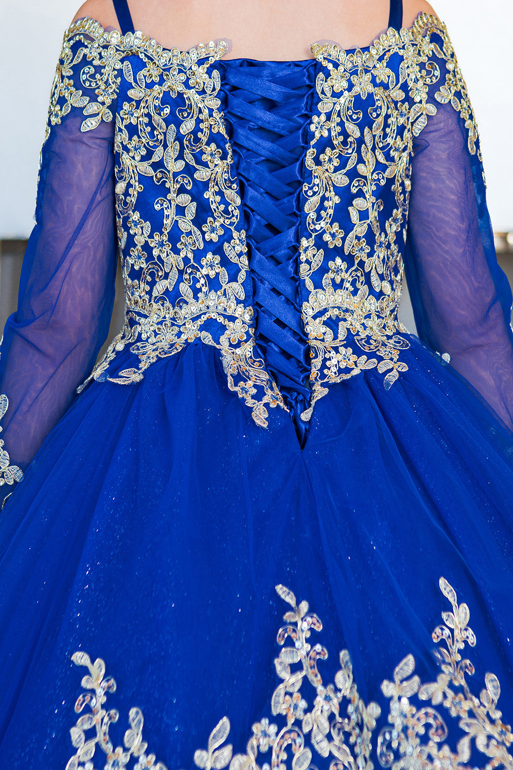 Flower Girl Dresses Glitter Lace Applique Flower Girl Dress Royal