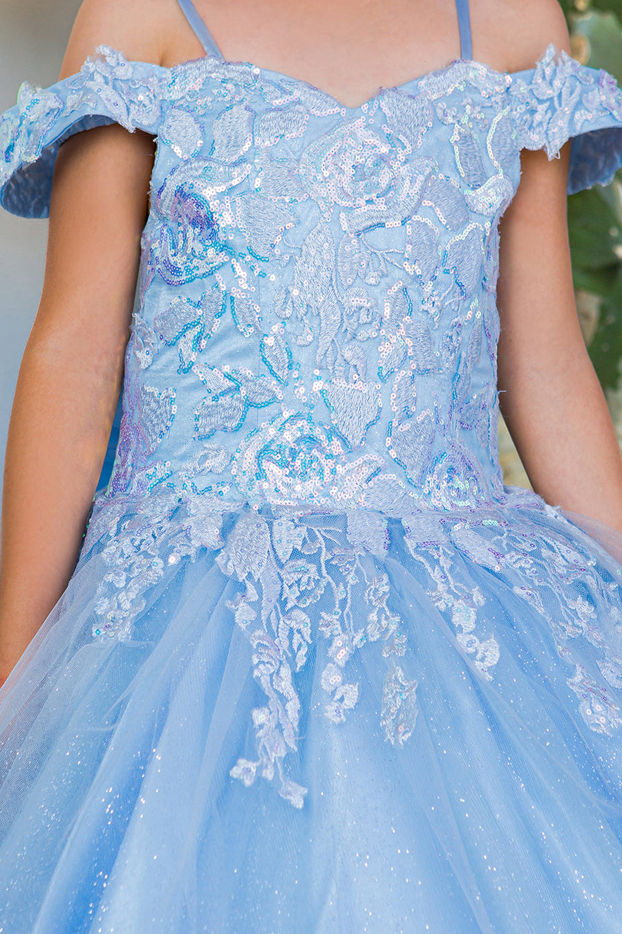 Flower Girl Dresses Long Ball Gown Sequin Flower Girl Dress Blue