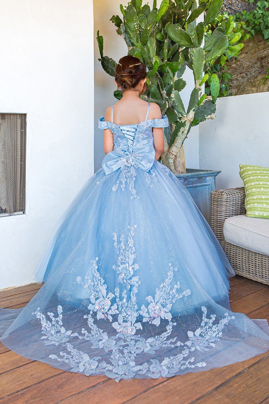 Flower Girl Dresses Long Ball Gown Sequin Flower Girl Dress Blue