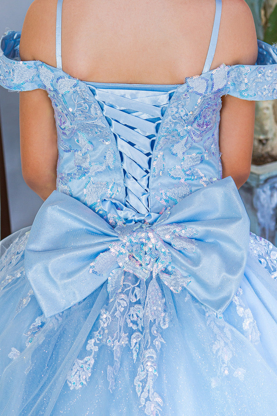 Flower Girl Dresses Long Ball Gown Sequin Flower Girl Dress Blue