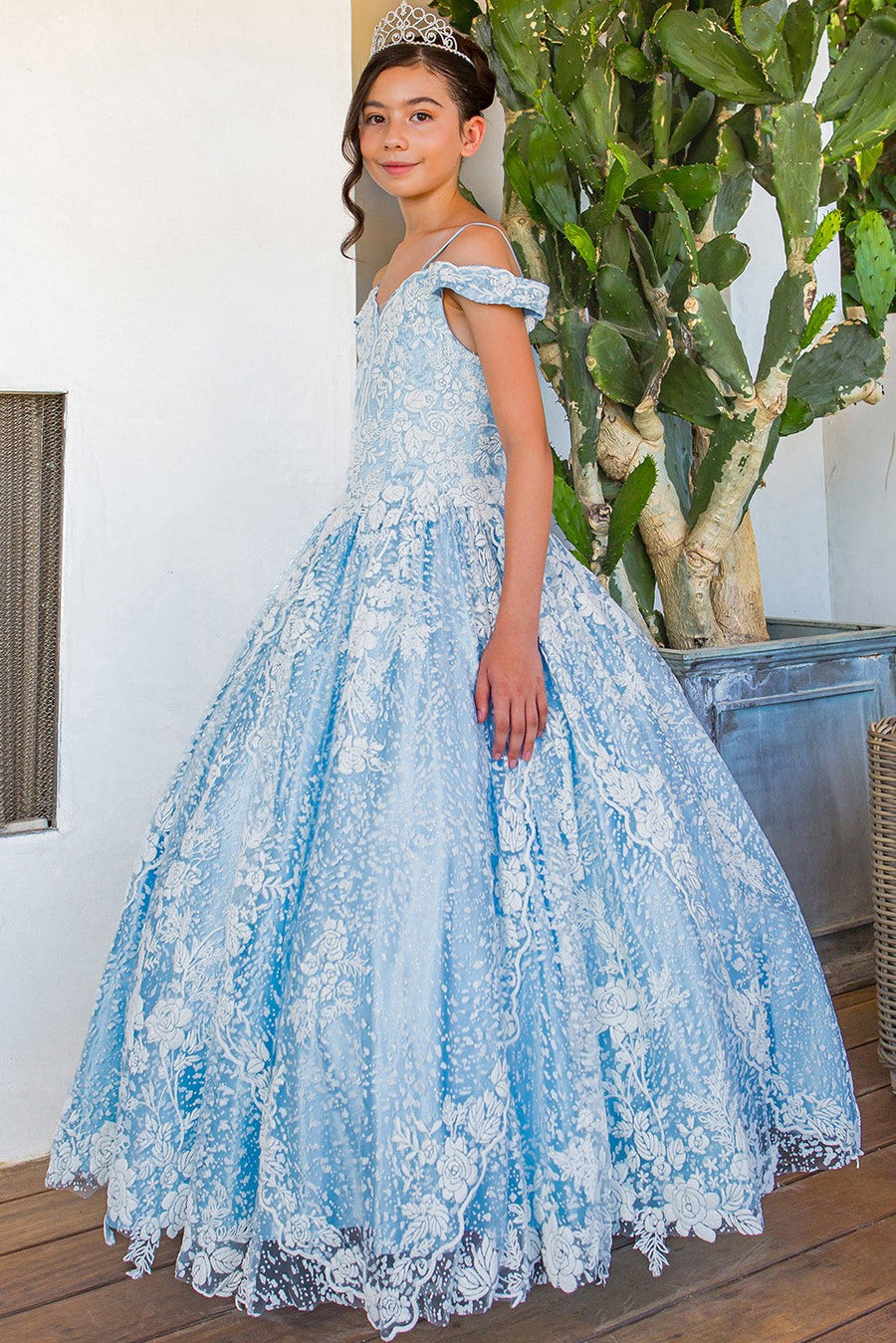 Flower Girl dresses Long A Line Floral Print Flower Girl Dress Black