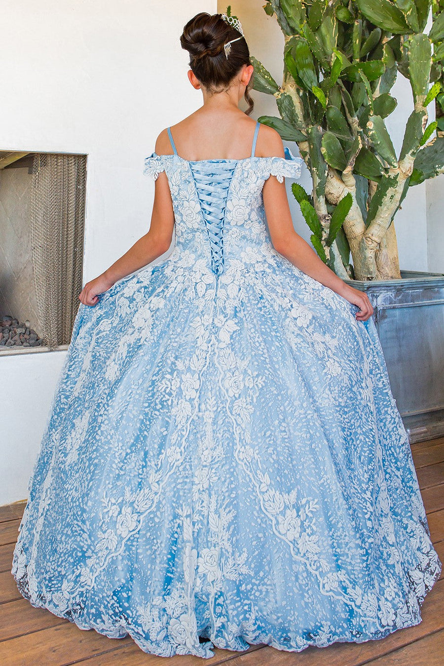 Flower Girl dresses Long A Line Floral Print Flower Girl Dress Black