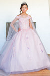 Flower Girl Dresses Long Flower Girl Glitter Cape Dress Blush
