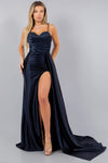Prom Dresses Long Formal Fitted Beaded Prom Dress Midnight Navy