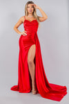 Prom Dresses Long Formal Fitted Beaded Prom Dress Red