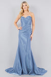 Prom DressesProm Long Formal Pleated Mermaid Dress Dusty Blue