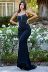 Prom Dresses Prom Fitted Beaded Corset Long Formal Dress Black