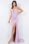 Prom Dresses Long Fitted Corset Formal Slit Prom Dress Pink