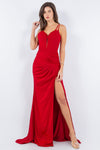Prom Dresses Fitted Long Formal Corset Prom Dress Red