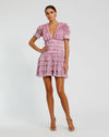 Cocktail Dresses Short Ruffled Mini Cocktail Dress Lilac Multi