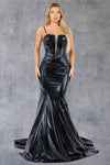 Prom Dresses Long Formal Metallic Mermaid Prom Dress Black