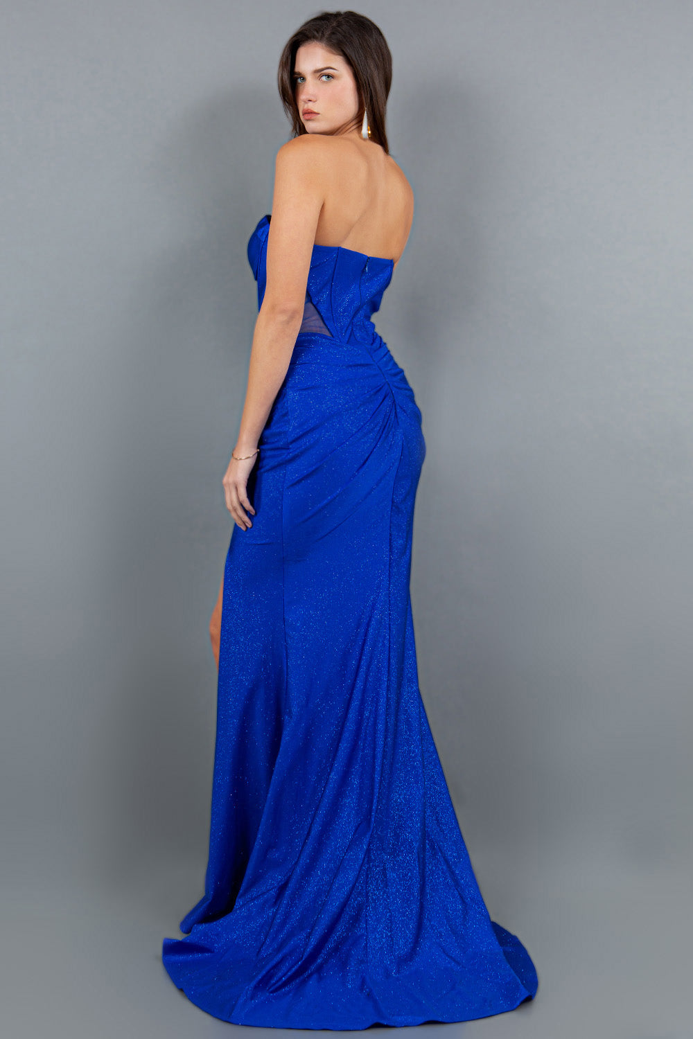 Prom Dresses Long Formal Slit Glitter Prom Dress Royal