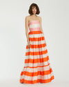 Formal Dresses Long Stripped Formal Prom Ruffle Dress Sunset