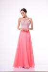 Prom Dresses Long Beaded A Line Formal Evening Dress Coral