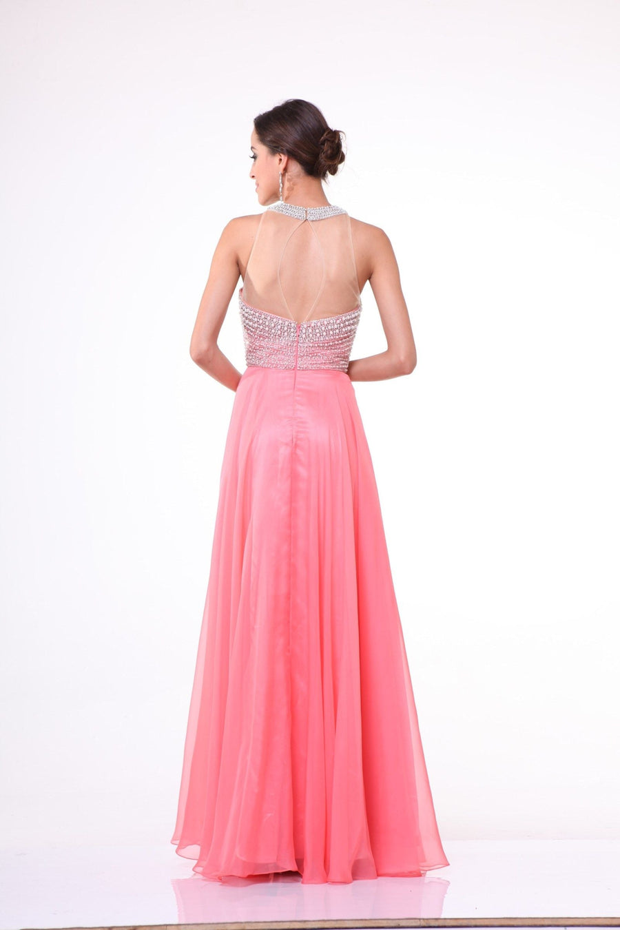 Prom Dresses Long Beaded A Line Formal Evening Dress Coral