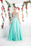 Prom Dresses Long Beaded A Line Formal Evening Dress Mint