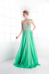 Prom Dresses Long Beaded A Line Formal Evening Dress Green