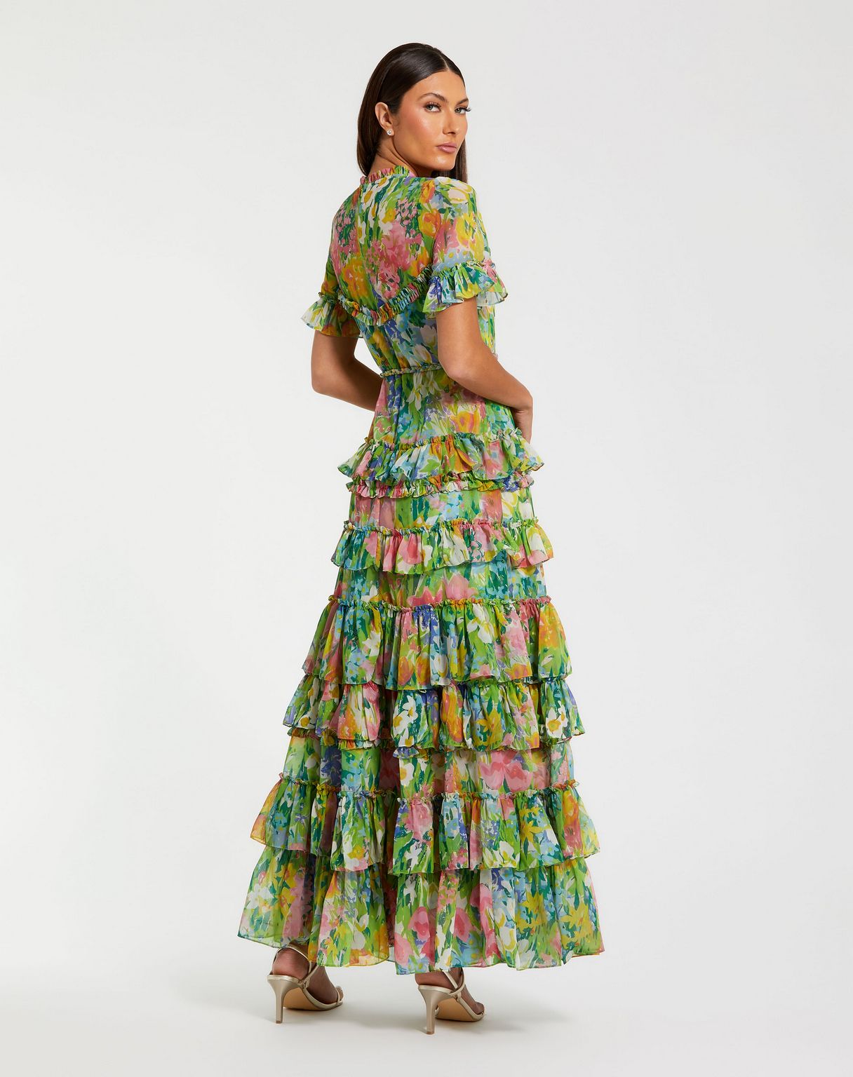 Formal Dresses Floral Long Layered Formal Dress Multi