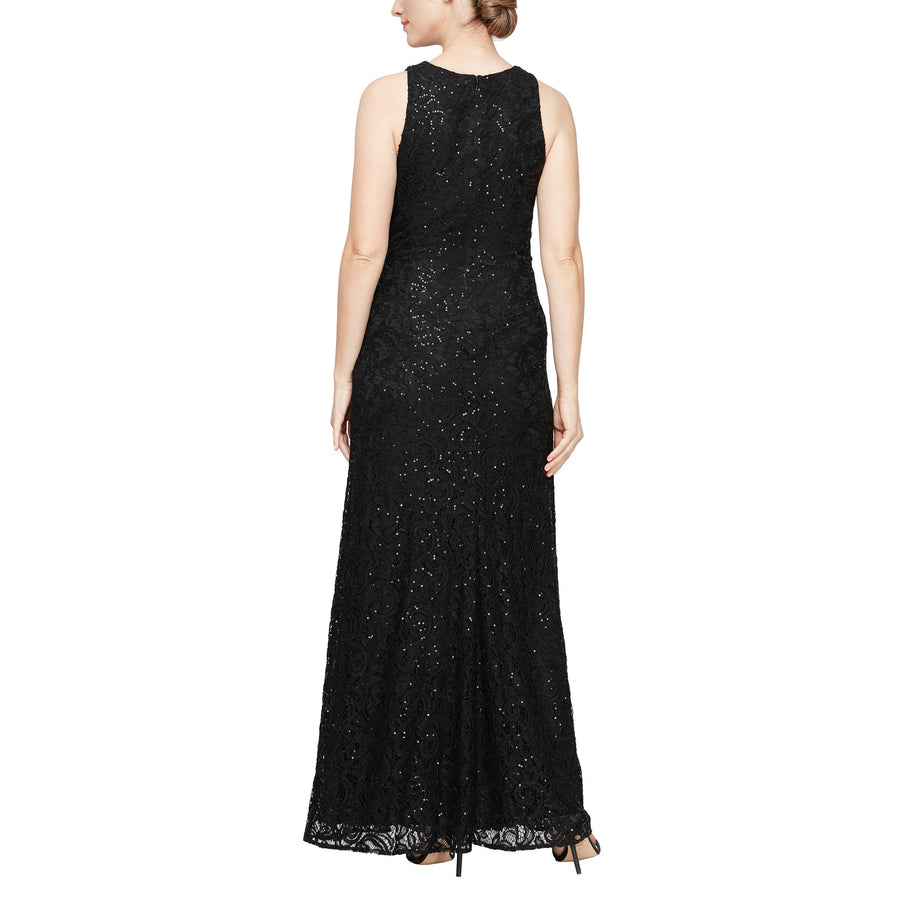Formal Dresses Long Sleeveless Formal Lace Dress Black