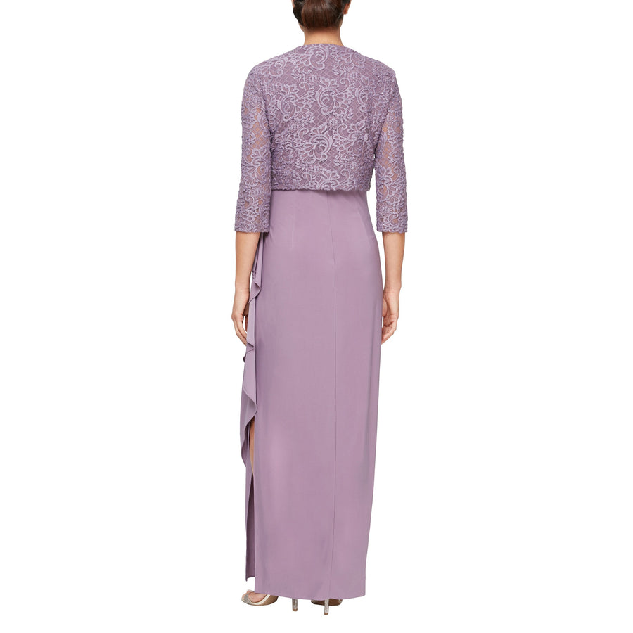 Mother of the Bride Dresses Long Mother of the Bride Jacket Dress Set Icy Orchid