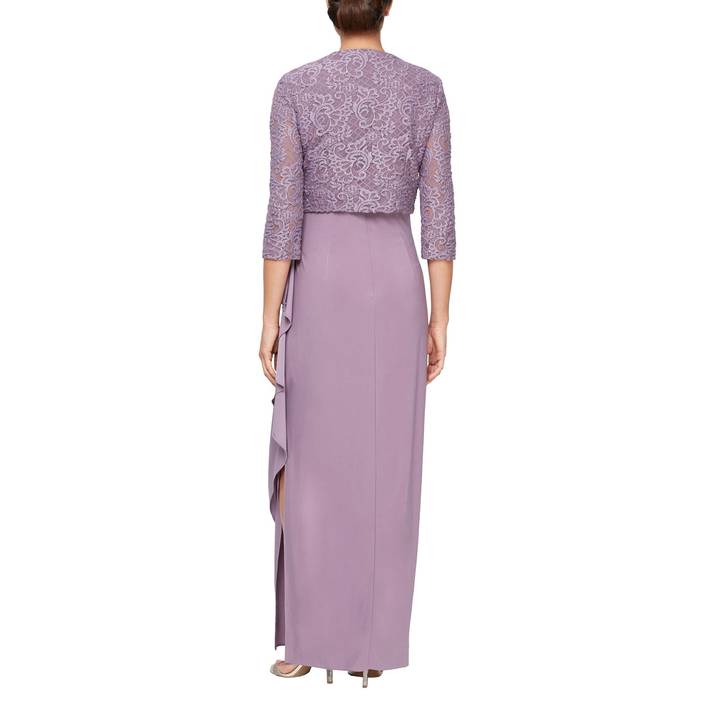 Mother of the Bride Dresses Long Mother of the Bride Jacket Dress Set Icy Orchid