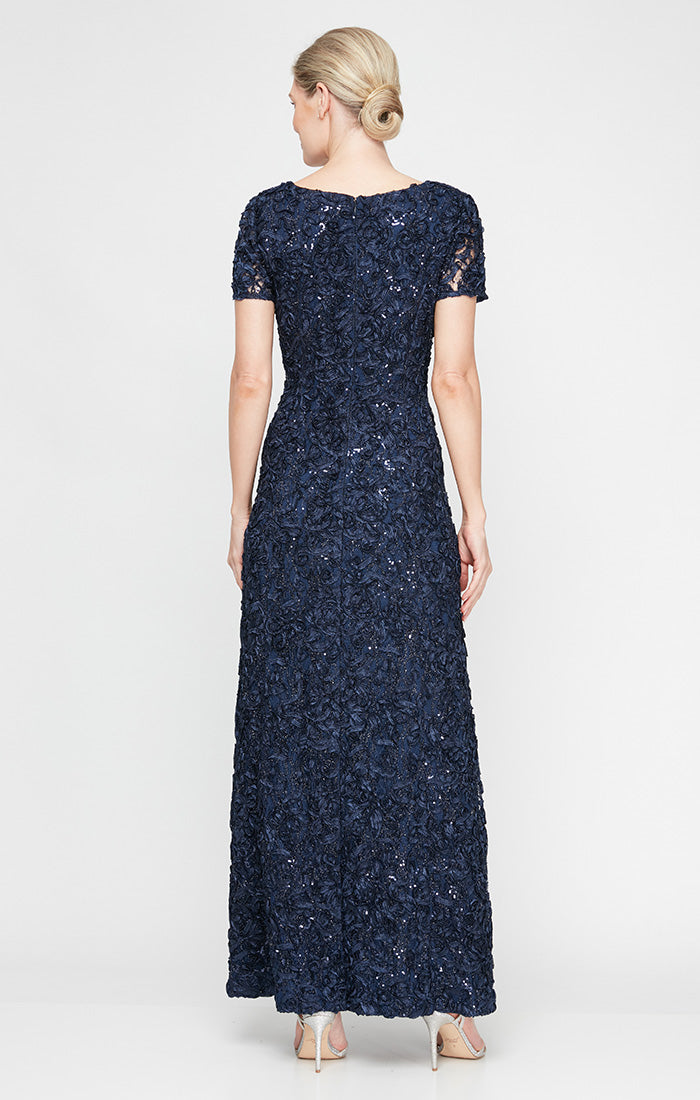 Mother of the Bride Dresses A Line Long Formal Lace Sequin Mother of the Bride Dress Navy