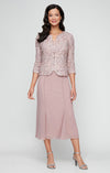 Cocktail Dresses Cocktail Tea Length Button Jacket Dress Mauve