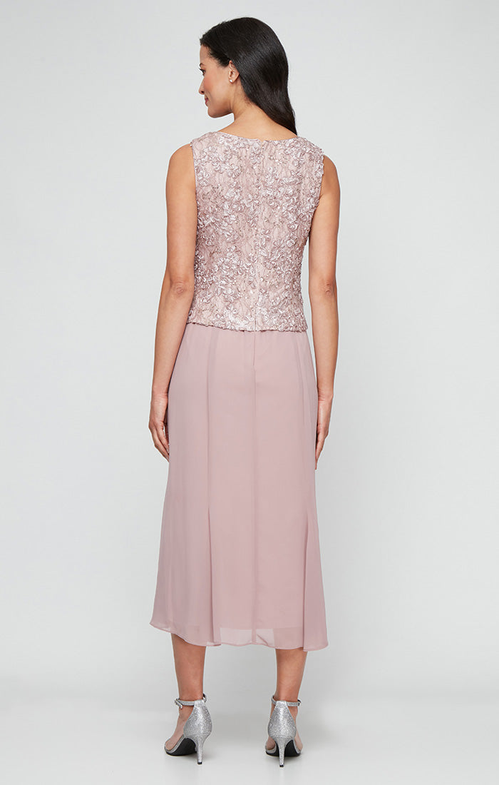 Cocktail Dresses Cocktail Tea Length Button Jacket Dress Mauve